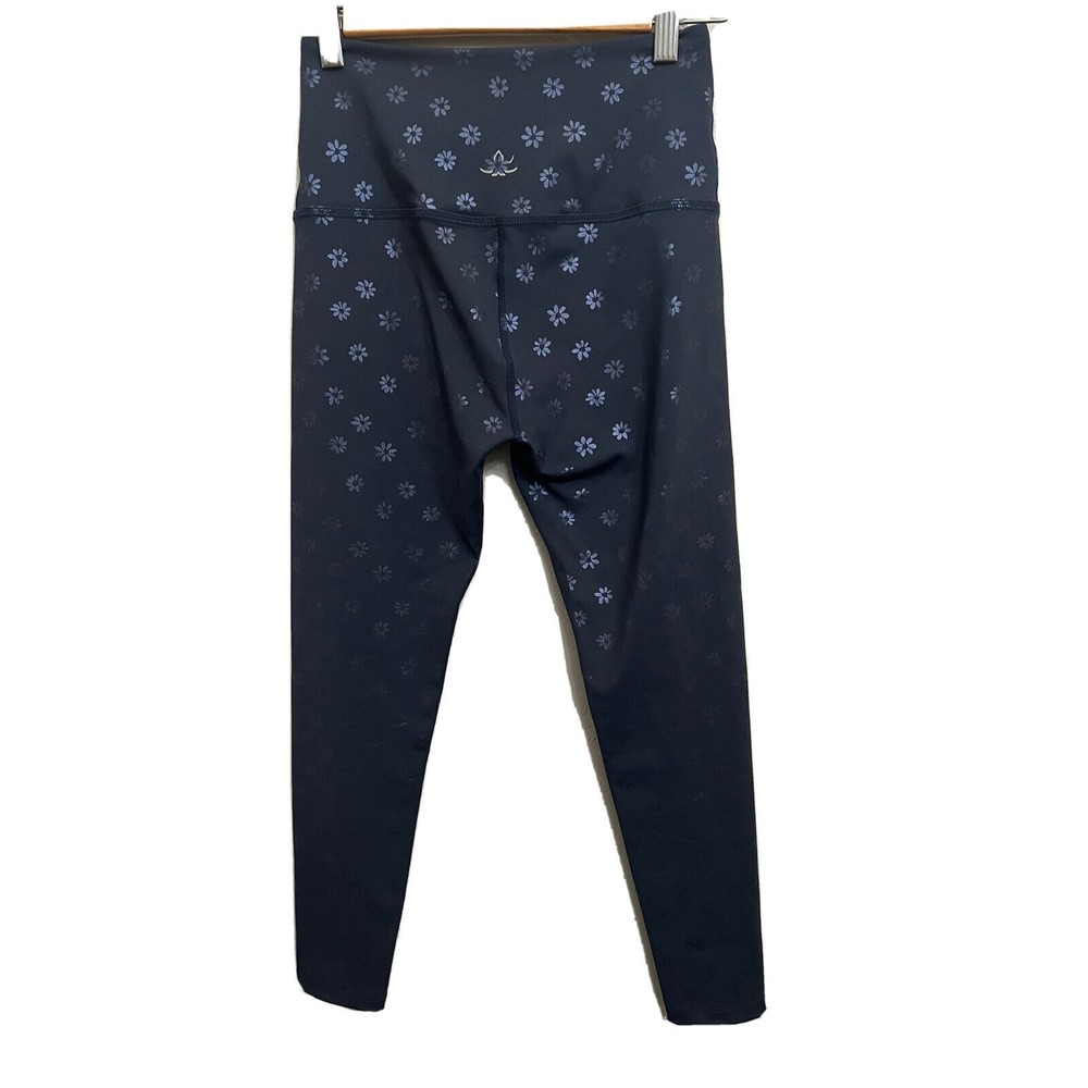Beyond Yoga Brand Small leggings Yoga Shiny Blue Daisy High Waisted Reflective - Picture 2 of 10